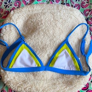 NWT Milly Cabana Color-Block Triangle Bikini Top